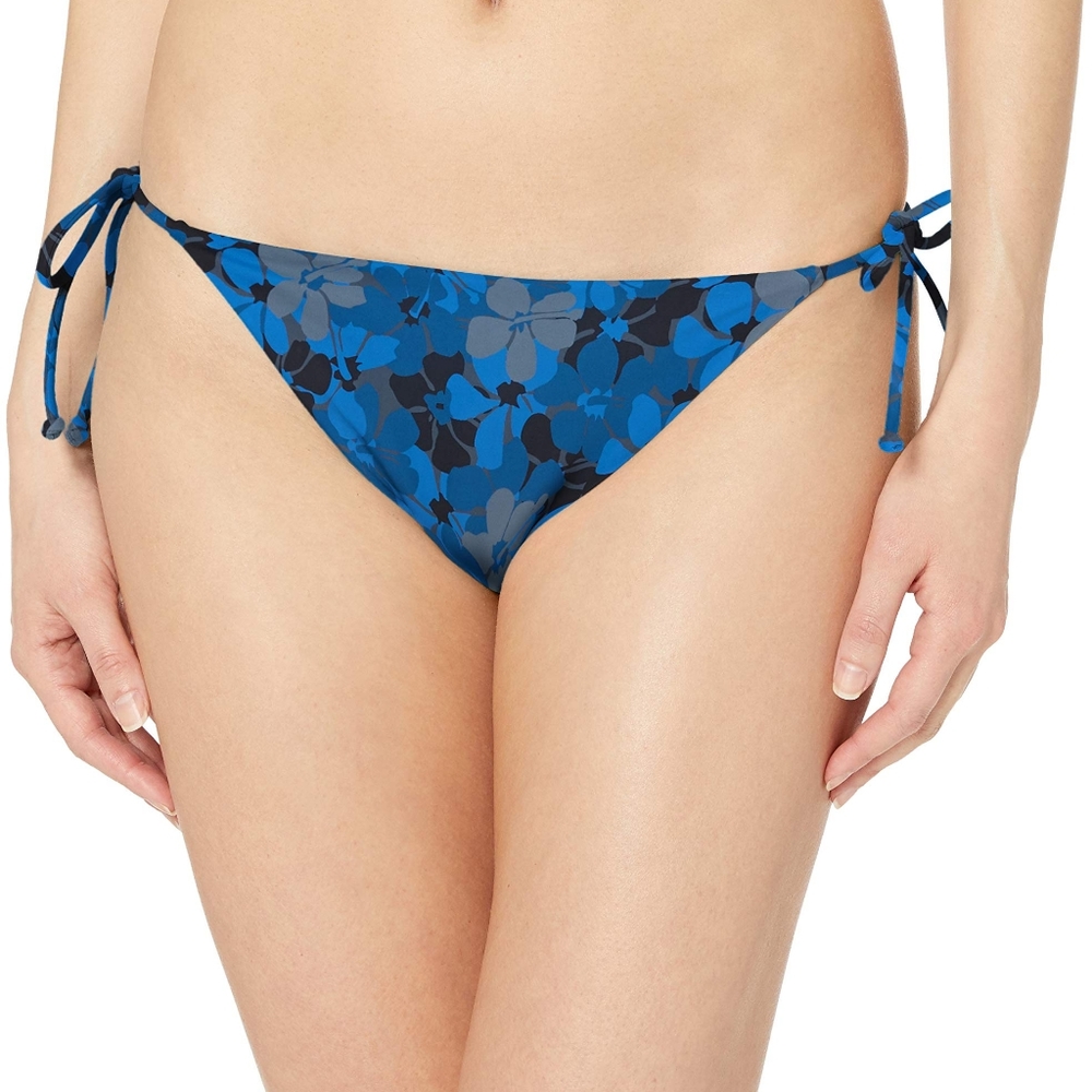 NEW Amazon Basics Blue Hibiscus Tied Bikini Bottom